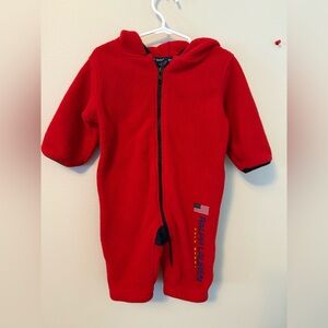 Ralph Lauren Fleece Red Kids One Piece